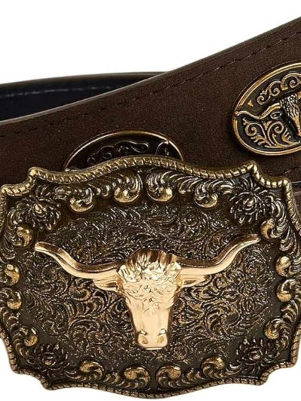New - Women's Retro Western Belt & Buckle Carved PU Leather Cowgirl Small Waist